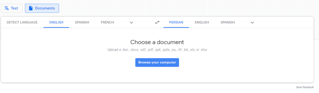 ترفندهای جذاب گوگل ترنسلیت (google translate) 3 ترجمه اسناد در google translate