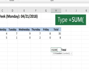 جمع زدن اتوماتیک در اکسل