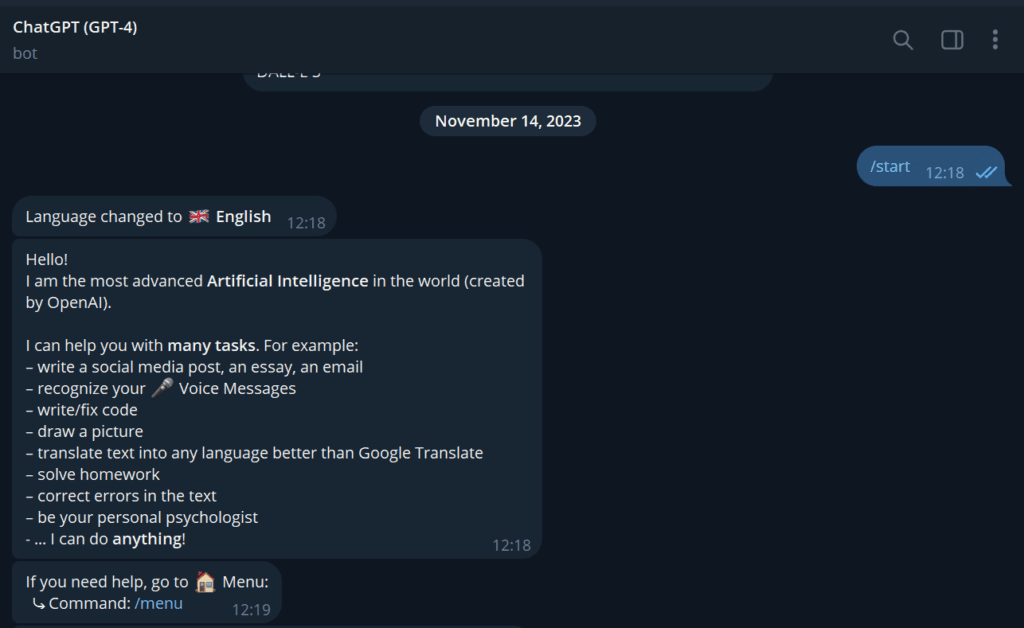 آموزش نحوه استفاده از ChatGPT 9 استفاده از chatgpt در تلگرام