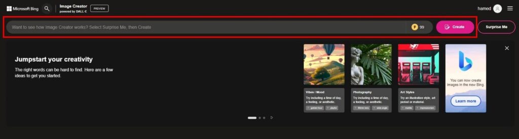 آموزش ساخت تصویر با هوش مصنوعی بینگ