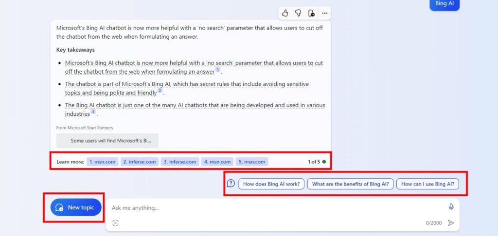 نحوه استفاده از chatbot بینگ