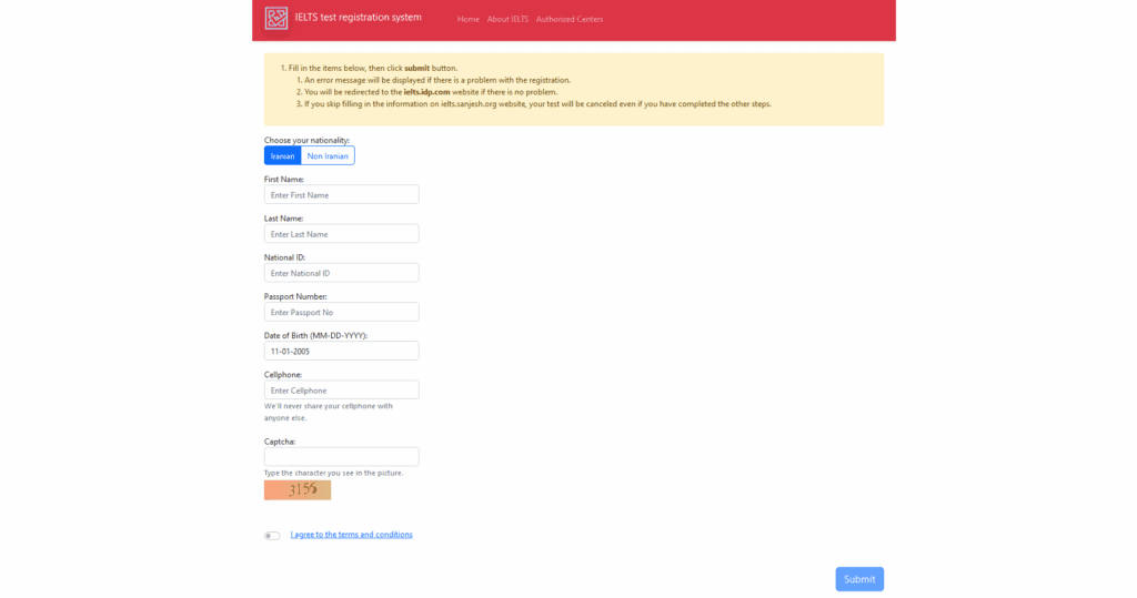 آموزش کامل نحوه ثبت نام آزمون آیلتس به صورت گام به گام 6 ثبت نام از طریق سایت سنجش Sanjesh.org