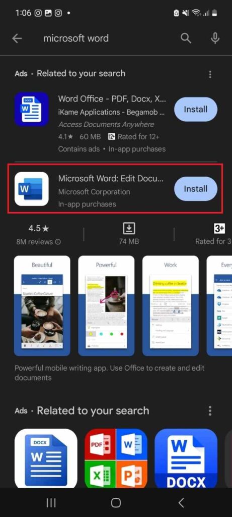 آموزش ورد اندروید 2 آموزش کار با ورد اندروید