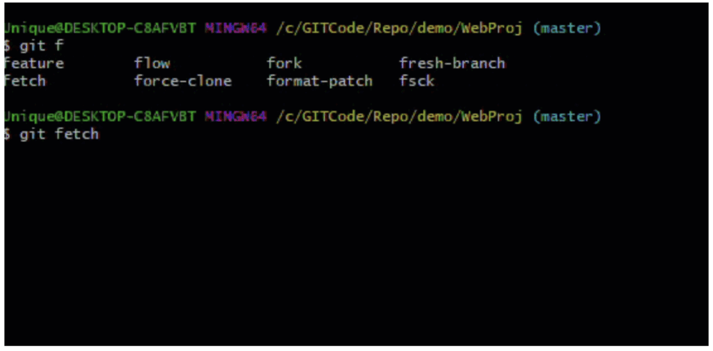 نکات و ترفندهای گیت - بررسی 31 ترفند کابردی Git 12 قابلیت تکمیل خودکار git