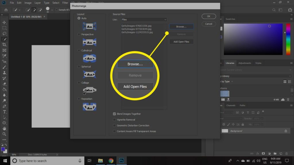 آموزش ساخت تصویر پانوراما در فتوشاپ با استفاده از Photomerge