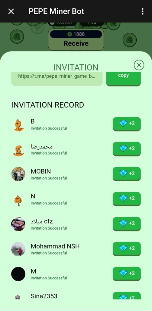 PEPE Miner Bot چیست؟ درآمد روزانه با ارز لیست شده پپه 5 Screenshot 20240617 091928 Telegram