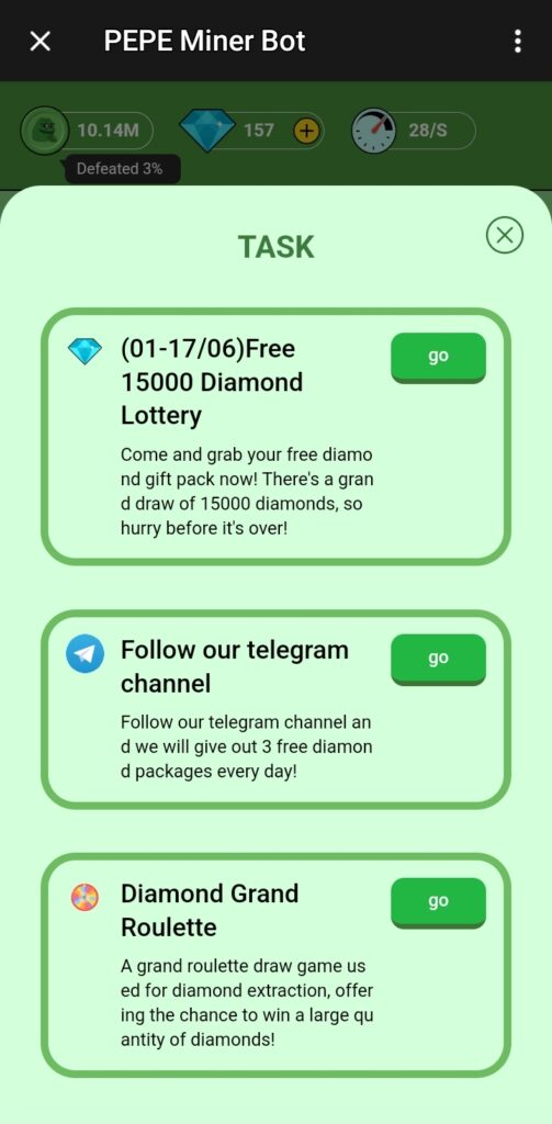 PEPE Miner Bot چیست؟ درآمد روزانه با ارز لیست شده پپه 6 Screenshot 20240617 094600 Telegram