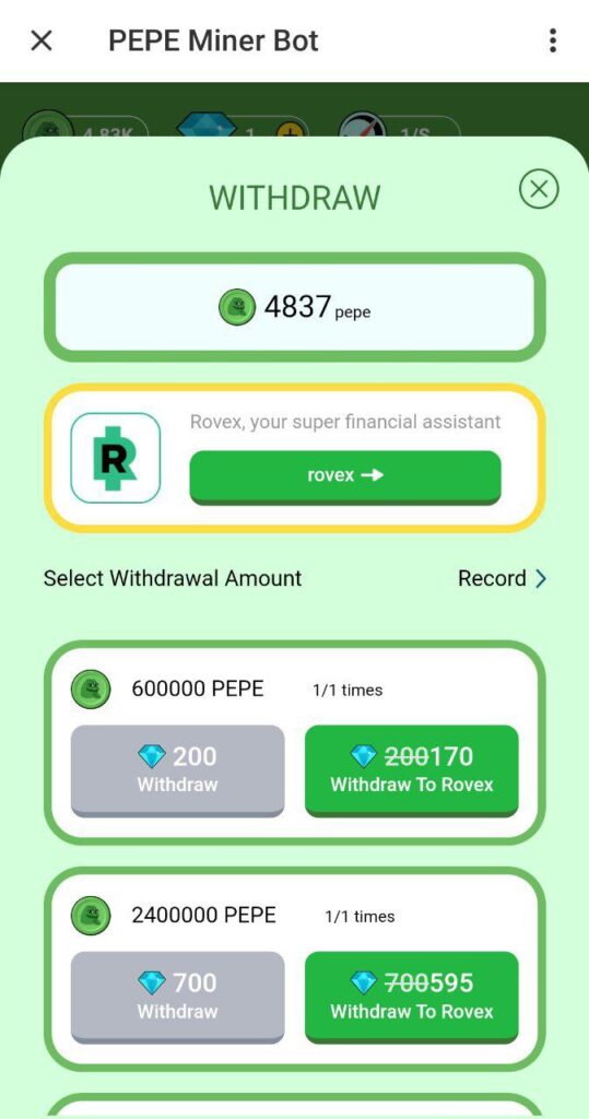 PEPE Miner Bot چیست؟ درآمد روزانه با ارز لیست شده پپه 20 photo 2024 06 09 15 22 17