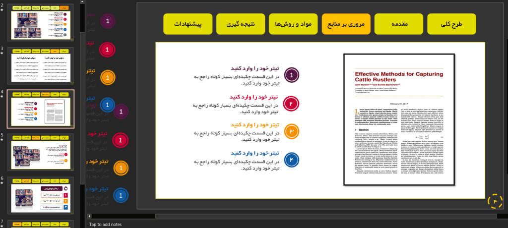 طراحی پاورپوینت پایان نامه به صورت گام به گام 9 منابع و مراجع
