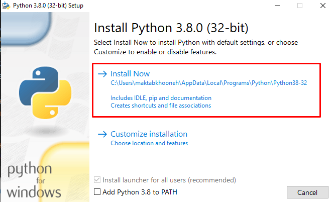Download Python and install Python