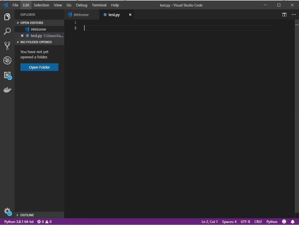 Coding in Visual Studio Code space