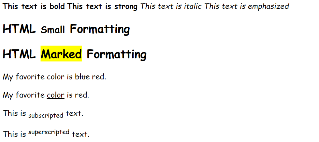 آموزش HTML: انواع فرمت در متن‌ (Text Formatting)