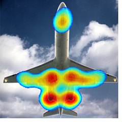  شكل 10.  حرارت تولید شده در قسمت های مختلف هواپیمای مسافربری