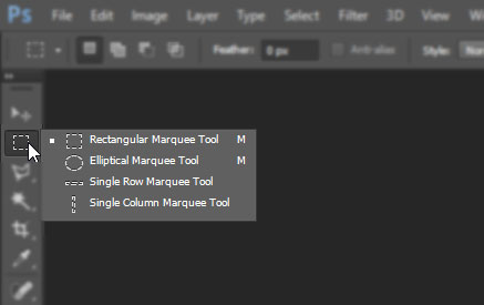 Rectangular Marquee ابزاری برای حذف نوشته در عکس