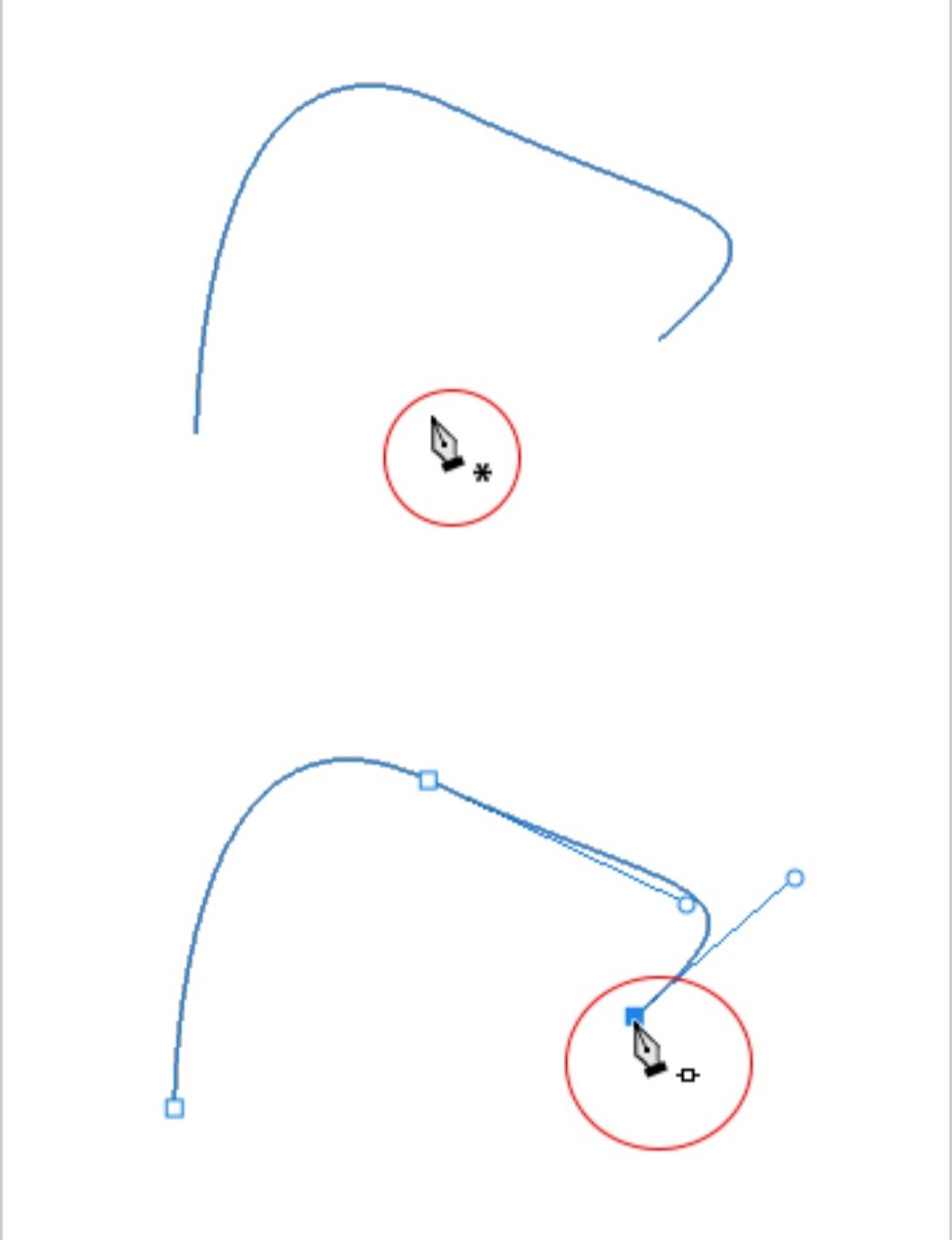 خطوط منحنی با ابزار pen در فتوشاپ