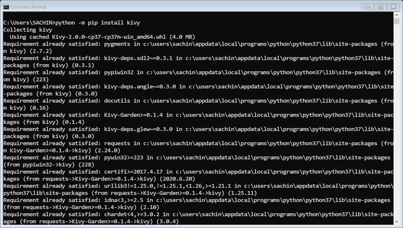 آموزش نصب kivy در ویندوز