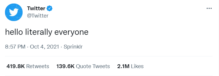 اختلال در اینستاگرام، واتسپ و سایر اپلیکیشنهای فیسبوک 4 توییت رسمی توییتر