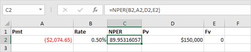 آرگومان NPER