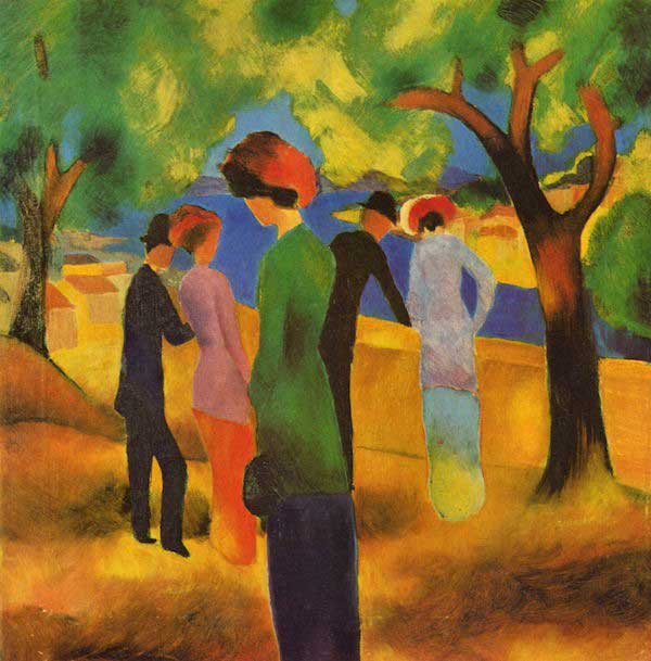 آشنایی با نقاشی اکسپرسیونیسم و هنرمندان برجسته این سبک 8 نقاشی بانوی سبز جامه آگوست ماکه