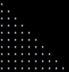 برنامه چاپ مثلث با ستاره در c