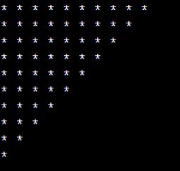 ساخت برنامه چاپ مثلث با ستاره در c