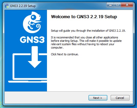 فرایند نصب GNS3 