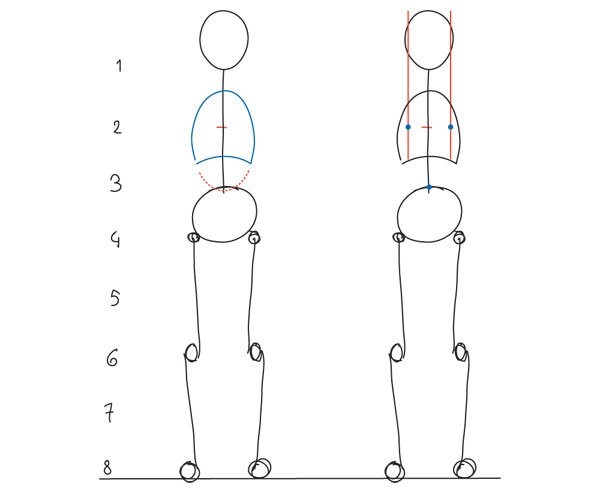 پا‌ها و زانو‌ها در طراحی آناتومی بدن