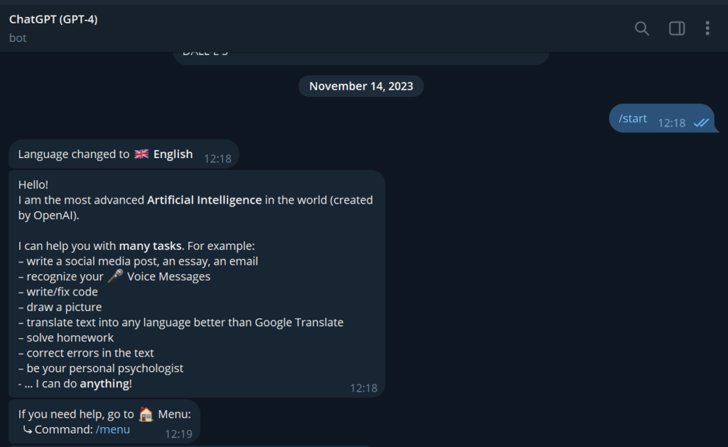 استفاده از chatgpt در تلگرام