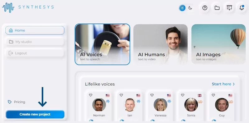 AI Voice Generator از Synthesys برای تبدیل متن به گفتار