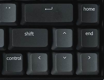 استفاده از کلیدهای جهت (arrow keys)