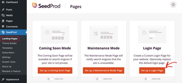 SeedProd >> Açılış Sayfaları