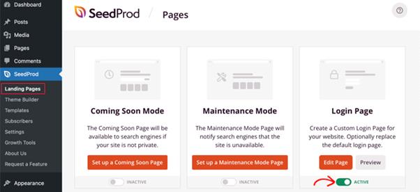 SeedProd >> Açılış Sayfaları