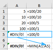 خطای #DIV/0 چه زمانی نمایش داده می‌شود؟