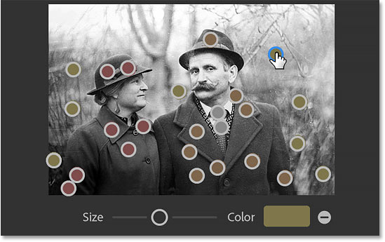 تمام نقاط کانونی رنگ آمیزی تصویر در فیلتر Colorize فتوشاپ