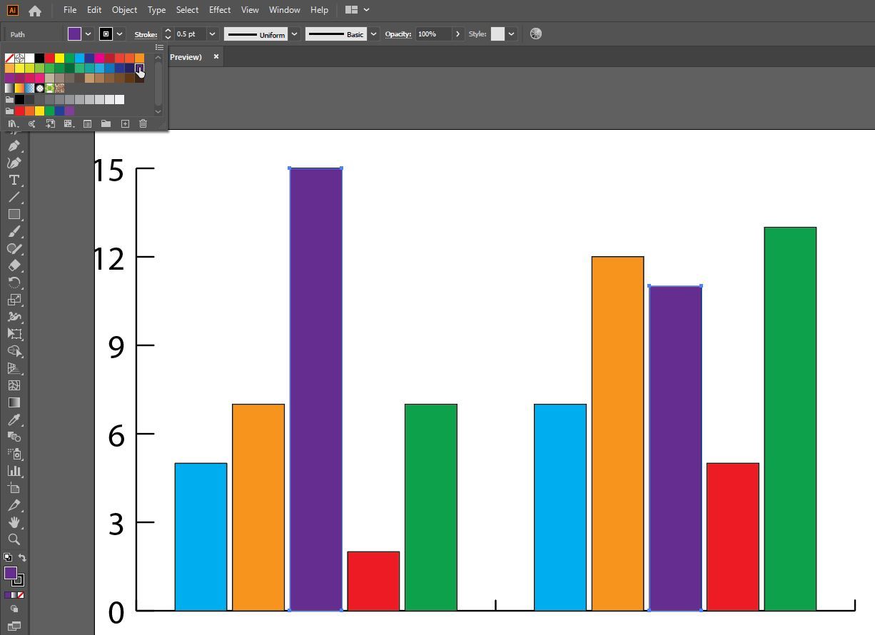 Illustrator-selecting-the-color
