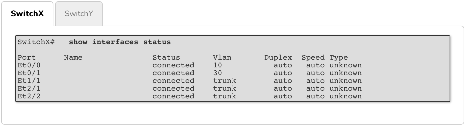 show interfaces status