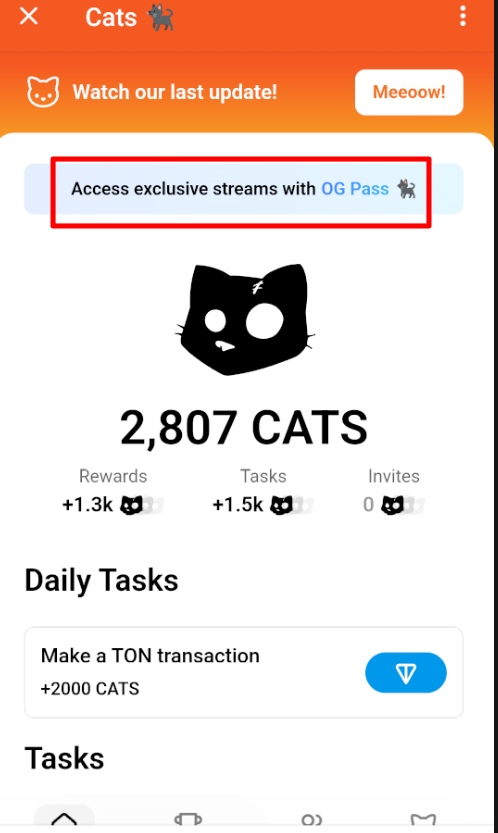 بخش access exclusive streams with OG pass