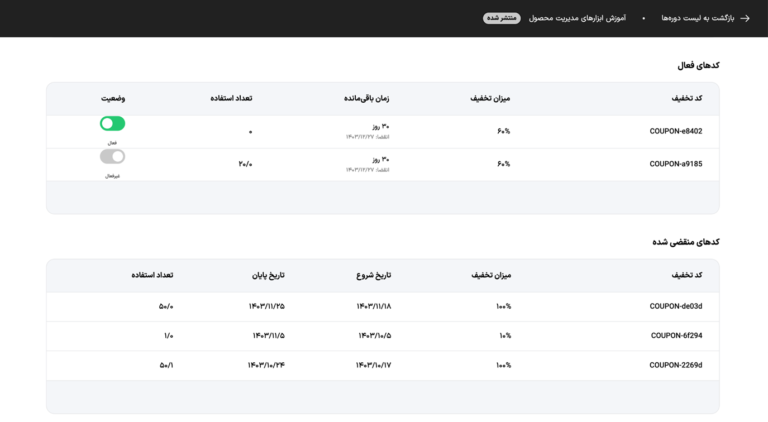 اشتراک‌گذاری کد تخفیف